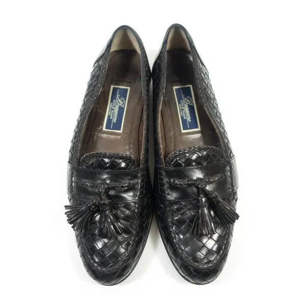 Bragano by Cole Haan Italy Made Woven Leather Tassel Loafer Shoes - Mens Size 10