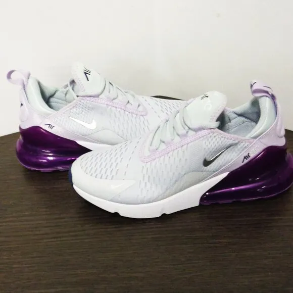 Brand New Nike Air Max 270 Platinum Violet Frost Sneakers. Sz:7Y 943345-023 F53