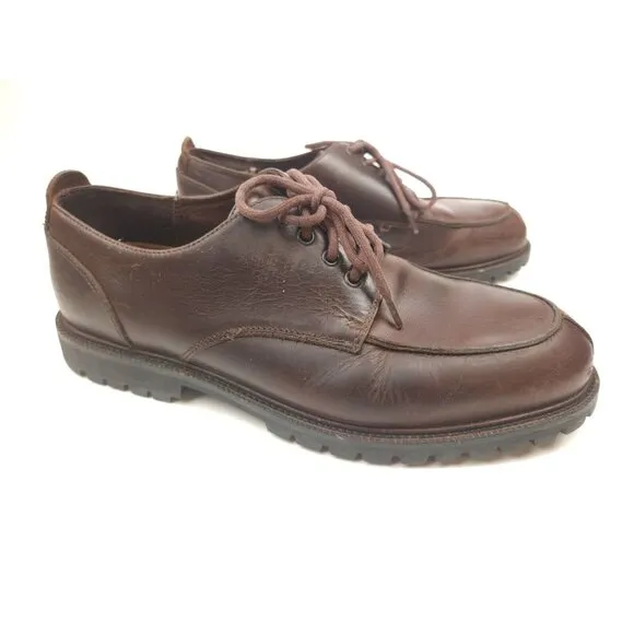 Brooks Brothers Antique Brown Leather Oxford Split Toe Dress Shoes Mens 11 M