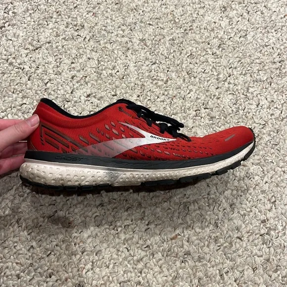 Brooks Ghost 13 Running Shoes Red Men's Sz 9 Activewear