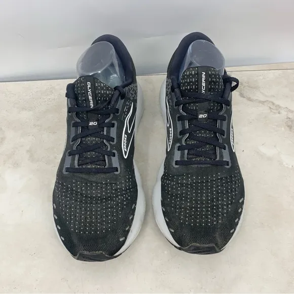 BROOKS Glycerin 20 Sneakers Men Size 12.5 Shoes Running Black White Mesh