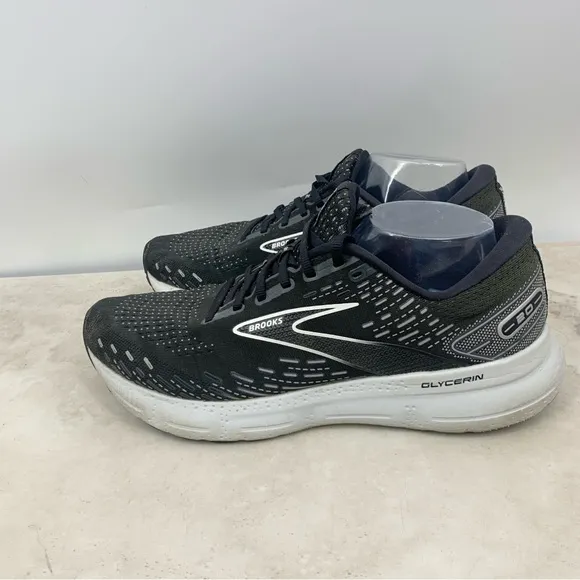 BROOKS Glycerin 20 Sneakers Men Size 12.5 Shoes Running Black White Mesh