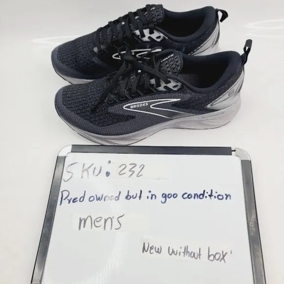 Brooks Men's Ebony Black Levitate 6 Mesh Athletic Running Shoes Size 9.5
