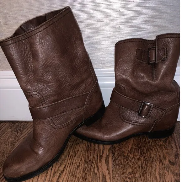 Brown Buckled Prada Boots