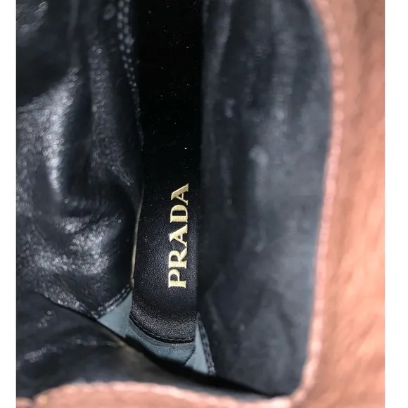Brown Buckled Prada Boots