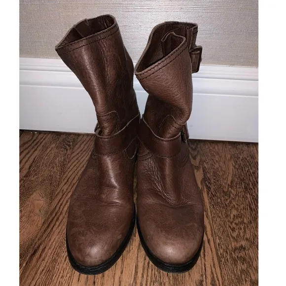 Brown Buckled Prada Boots