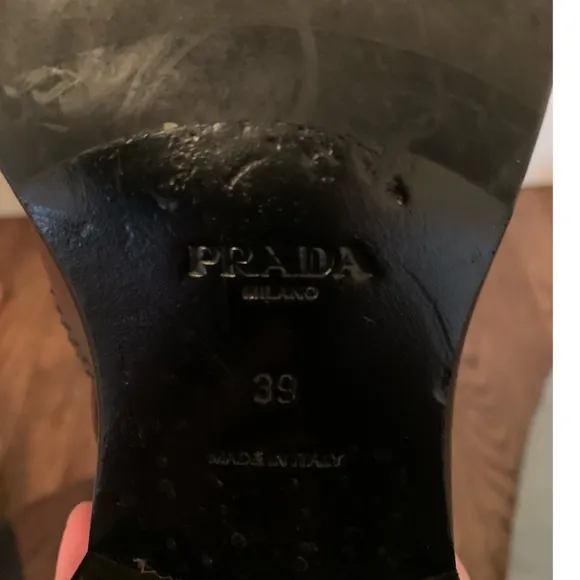 Brown Buckled Prada Boots
