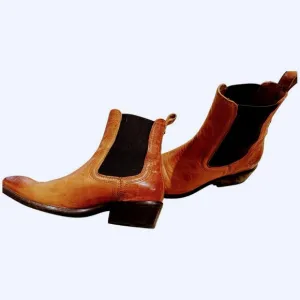 Brown Leather Chelsea Boots