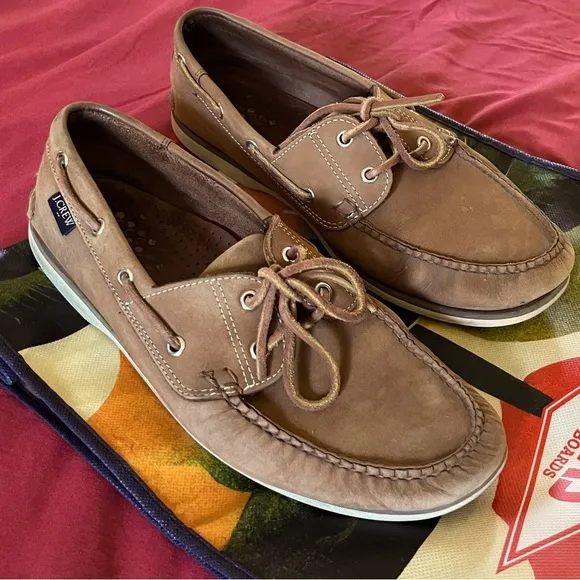 Brown Suede Boat Shoes with Decorative Laces
