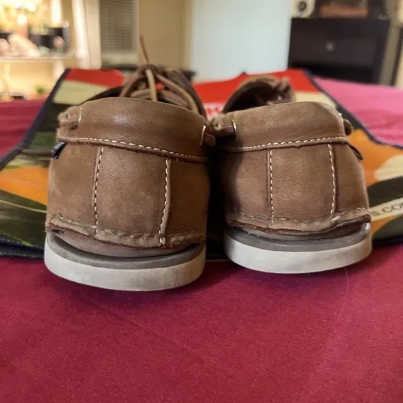 Brown Suede Boat Shoes with Decorative Laces