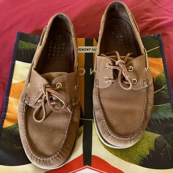 Brown Suede Boat Shoes with Decorative Laces