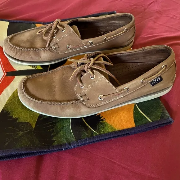 Brown Suede Boat Shoes with Decorative Laces