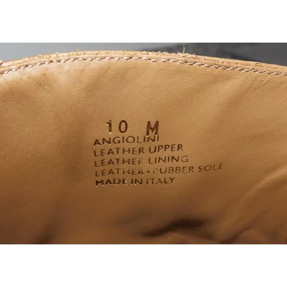 Bruno Magli Angiolini Men's Cognac Leather Dress Boots NEW Size 10 Made In Italy
