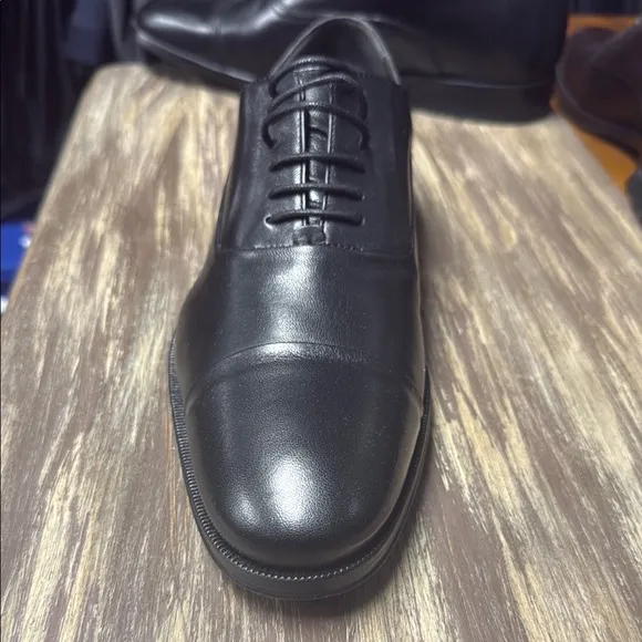 Bruno Magli Black Leather Oxford Shoes
