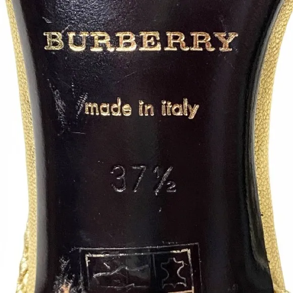 Burberry Gold Braided Strappy Sandals 3” Heel Size EU 37.5