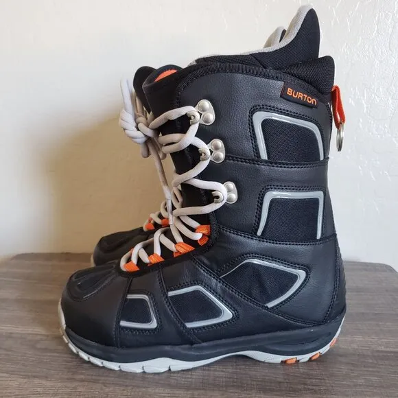 Burton Fader Matrix 2 Lace Snowboarding Boots Black/Grey/Orange Size Men's 8