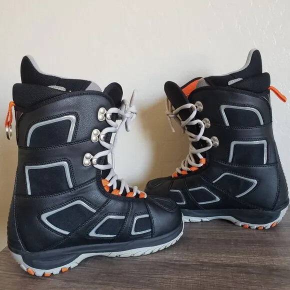 Burton Fader Matrix 2 Lace Snowboarding Boots Black/Grey/Orange Size Men's 8