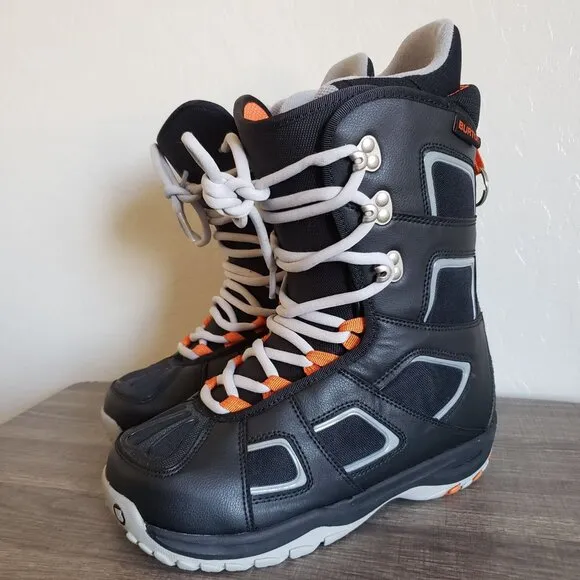 Burton Fader Matrix 2 Lace Snowboarding Boots Black/Grey/Orange Size Men's 8