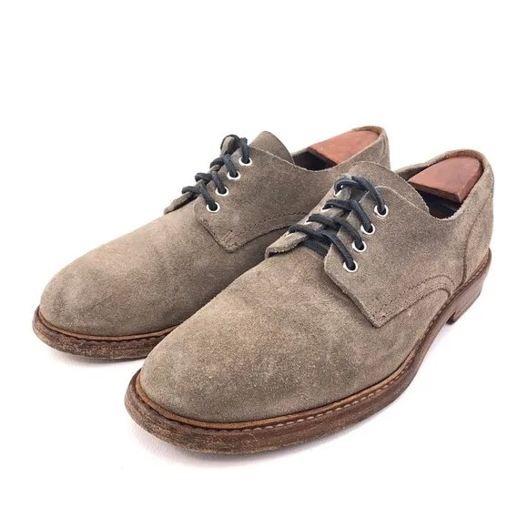Buttero Gray Suede Leather Derby Dress Shoes EUR 42.5