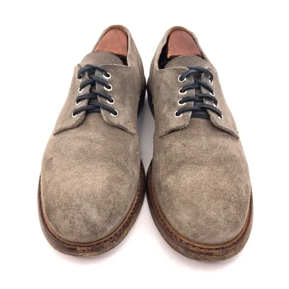 Buttero Gray Suede Leather Derby Dress Shoes EUR 42.5