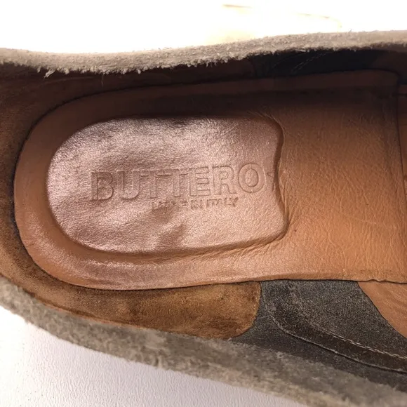 Buttero Gray Suede Leather Derby Dress Shoes EUR 42.5