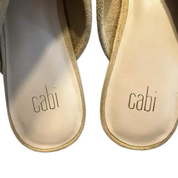 CABI style #6018 Marigold Mule suede open toe block heel slip on size 9.5