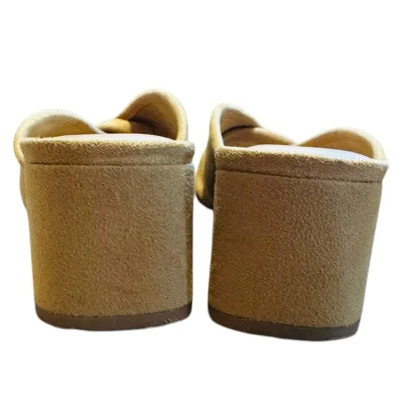CABI style #6018 Marigold Mule suede open toe block heel slip on size 9.5