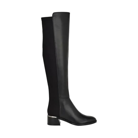 Calvin Klein boots Jotty black  size 8M high knee length round toe dress boots