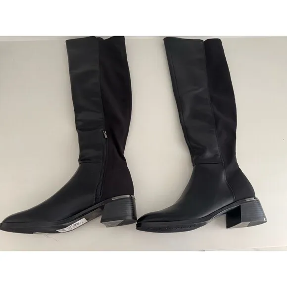 Calvin Klein boots Jotty black  size 8M high knee length round toe dress boots