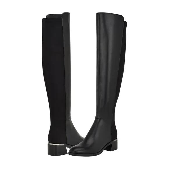 Calvin Klein boots Jotty black  size 8M high knee length round toe dress boots