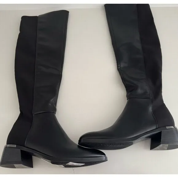 Calvin Klein boots Jotty black  size 8M high knee length round toe dress boots