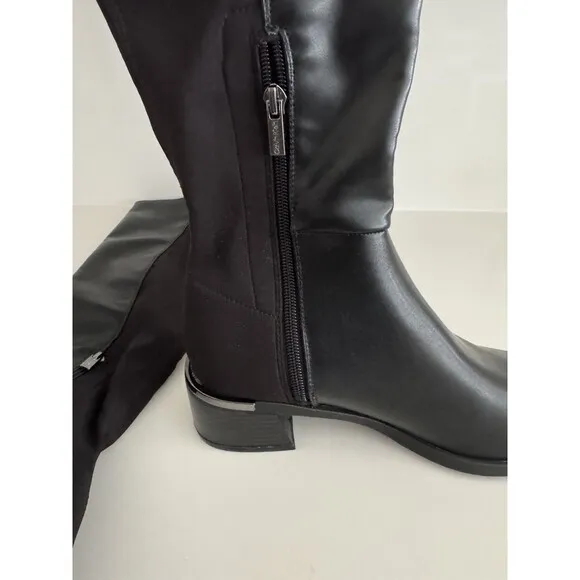 Calvin Klein boots Jotty black  size 8M high knee length round toe dress boots