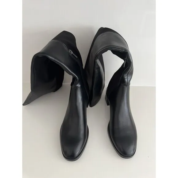 Calvin Klein boots Jotty black  size 8M high knee length round toe dress boots