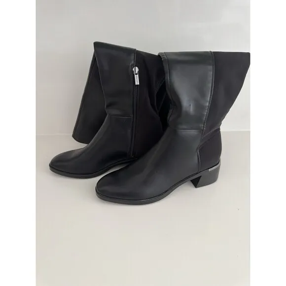 Calvin Klein boots Jotty black  size 8M high knee length round toe dress boots