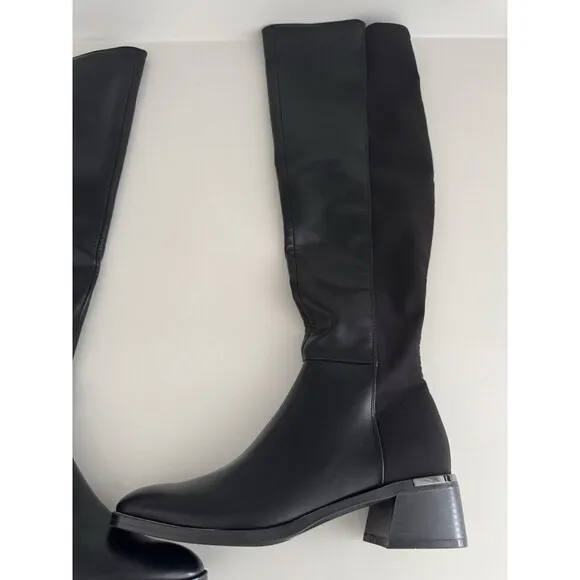Calvin Klein boots Jotty black  size 8M high knee length round toe dress boots