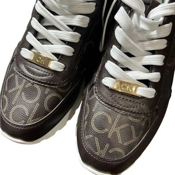 Calvin Klein Carlla athletic running shoes brown size 8