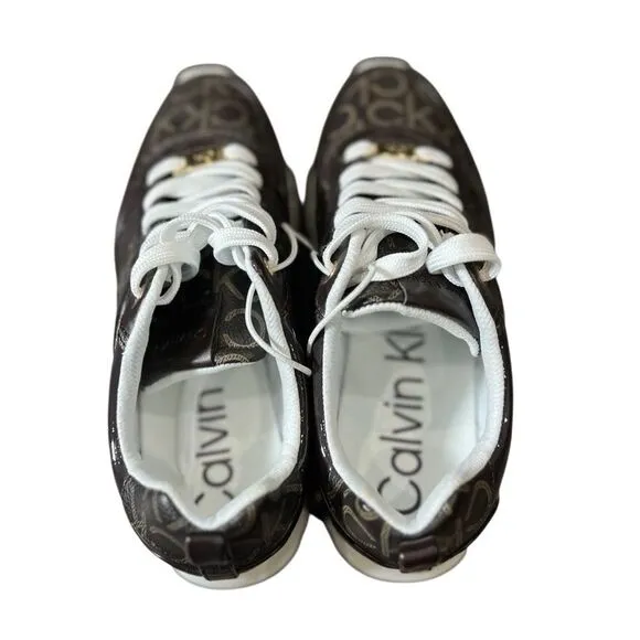 Calvin Klein Carlla athletic running shoes brown size 8