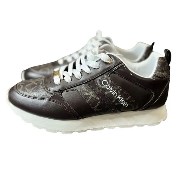 Calvin Klein Carlla athletic running shoes brown size 8