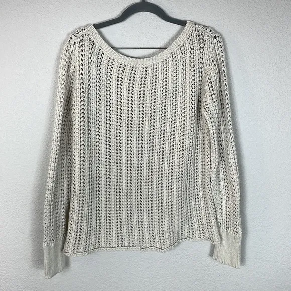 Calypso St Barth Varinka Oatmeal Beige Open Knit Sweater Sz S