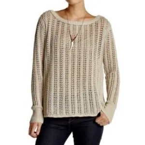 Calypso St Barth Varinka Oatmeal Beige Open Knit Sweater Sz S