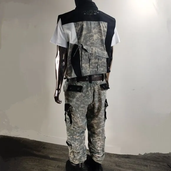 Camo/BlackVest &amp; Pant Set
