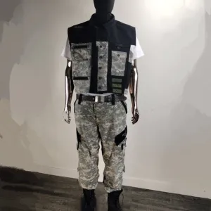 Camo/BlackVest &amp; Pant Set