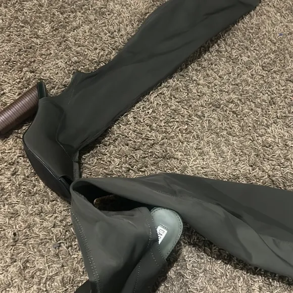 Cape Robbin “Connie” Knee High Boots‎ Army Green Nylon