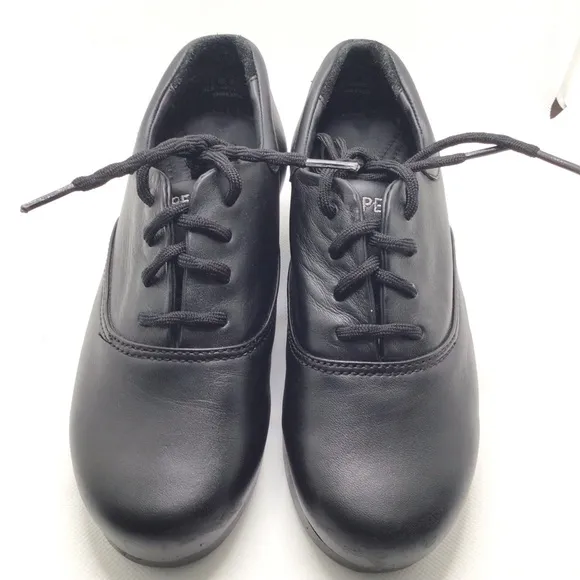 Capezio K543 Classic Stacked Black Tap Shoes Size 5.5M
