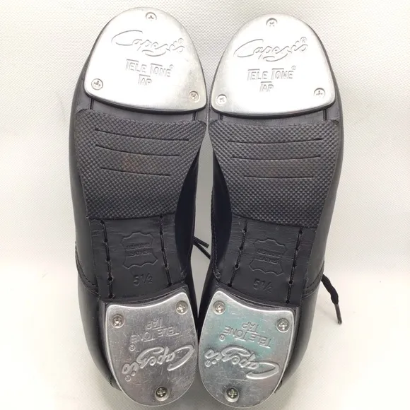 Capezio K543 Classic Stacked Black Tap Shoes Size 5.5M