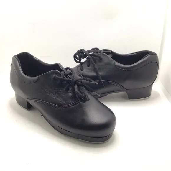 Capezio K543 Classic Stacked Black Tap Shoes Size 5.5M