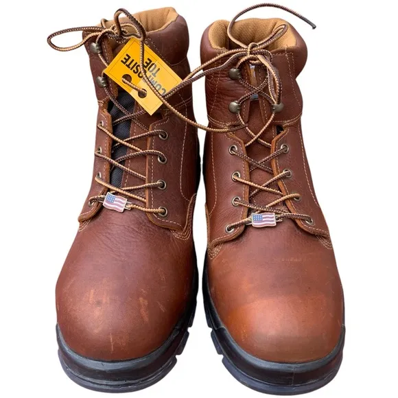 Carhartt Men's CMZ6340 Made In USA 6&quot; CompToe Brown Work Boot Size 14