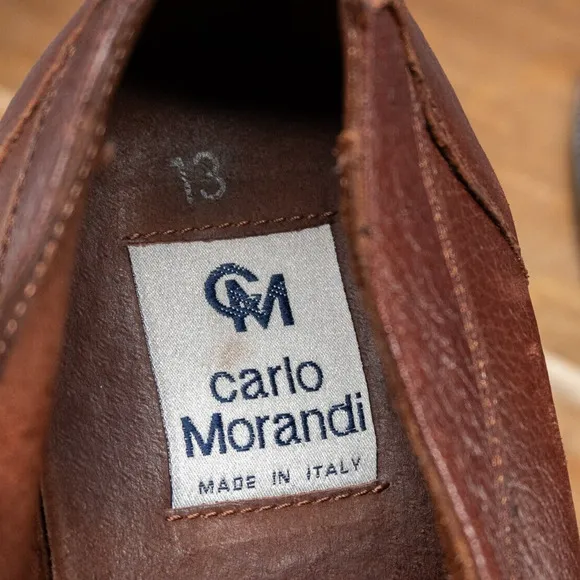 Carlo Morandi Leather Lace-Up Shoes Oxford Brown Men's 13