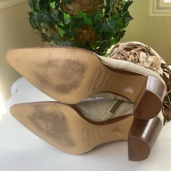 Carlos Falchi Boots| Carlos Falchi Boho Western Cowgirl All Leather Boots Size 8