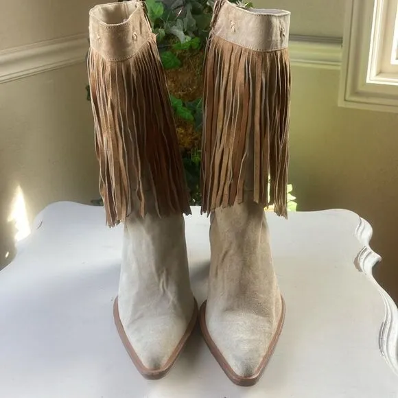 Carlos Falchi Boots| Carlos Falchi Boho Western Cowgirl All Leather Boots Size 8